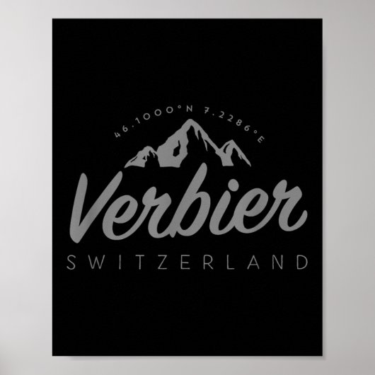 Poster Vacances Verbier Mountain Ski Suisse (Devant)