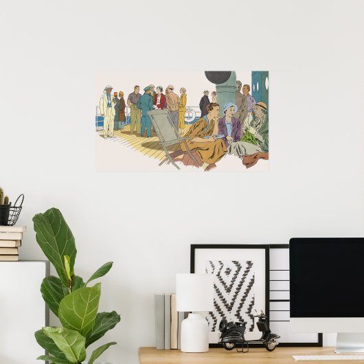 Poster Vacances vintages, Bateau de croisière passagers s (Bureau à domicile)