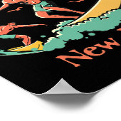 Poster Vacancier de la plage de surf de Long Branch Nj Ne (Coin)
