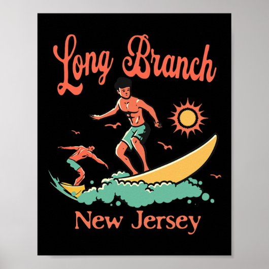Poster Vacancier de la plage de surf de Long Branch Nj Ne (Devant)
