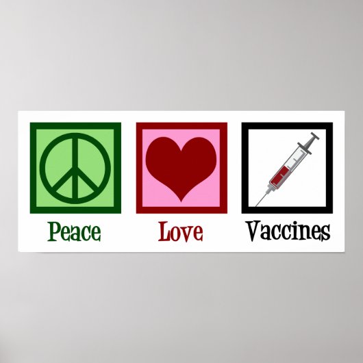Poster Vaccins Peace Love (Devant)
