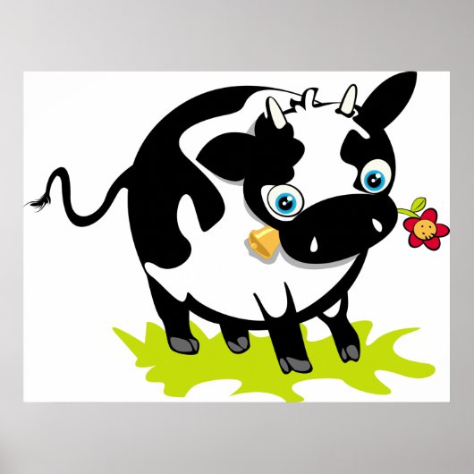 Poster Vache À Fleur (Devant)