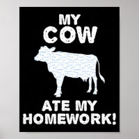Vache A Mangé Devoirs Génisse Ferme Bétail Retour