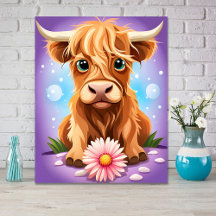 Vache Adorable et Fantaisiste des Highlands Écossa