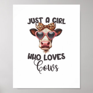 Poster Vache Aime Juste Une Fille Qui Aime Les Vaches _1_