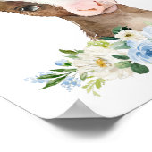 Poster Vache, Animaux De Ferme, Grange, Fleurs Bleues, Ga (Coin)