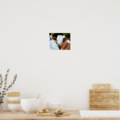 Poster Vache avec une bague dans la carte postale classiq (Cuisine)