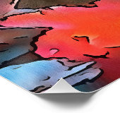 Poster Vache Awkward Abstrait Black Outline Art (Coin)