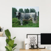 Poster Vache Bleue (Bureau à domicile)