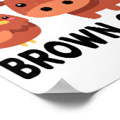 Poster Vache Brown Brown au poulet (Coin)