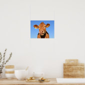 Poster Vache Brune Idiote en Gros Plan (Cuisine)