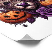 Poster Vache de Halloween des Highlands sorcière (Coin)