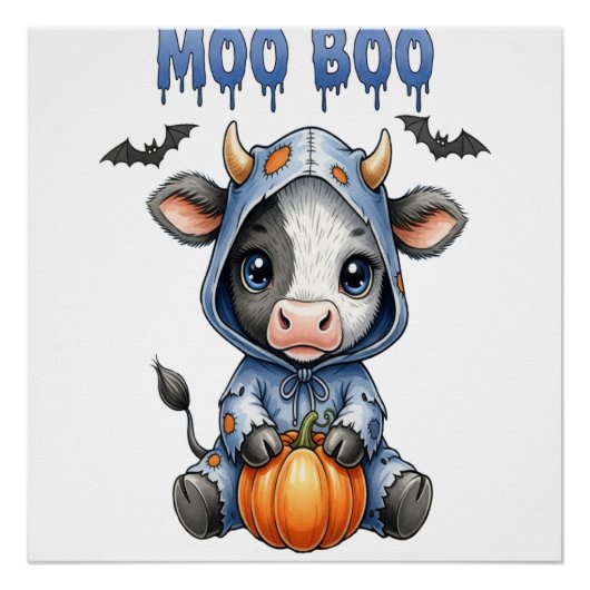 Poster Vache de Halloween Moo Boo (Devant)