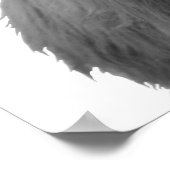 Poster Vache des Highlands Écosse Rustique Noir Blanc (Coin)