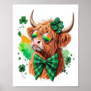 Poster Vache des Highlands St Patrick Png, Vache Chanceus