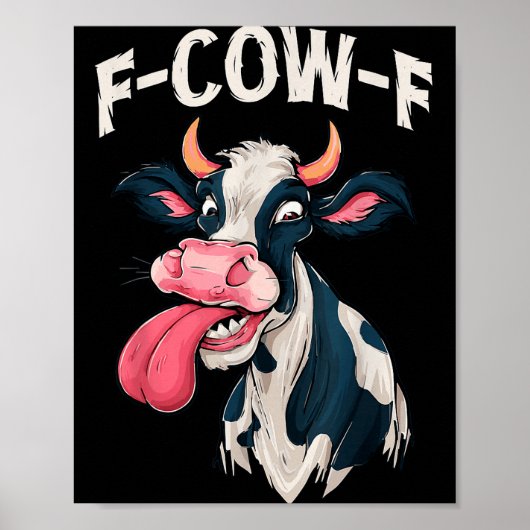Poster Vache drôle mème Fvache Vache Hommes Femmes (Devant)