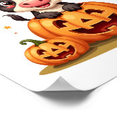Poster Vache du jardin de citrouilles (Coin)