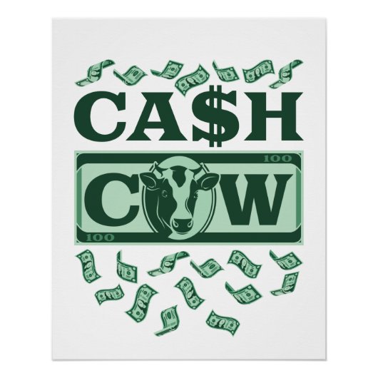 Poster Vache en espèces (Devant)