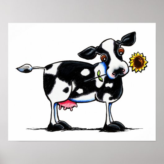 Poster Vache ensoleillée (Devant)