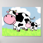 Poster Vache et bébé (Devant)