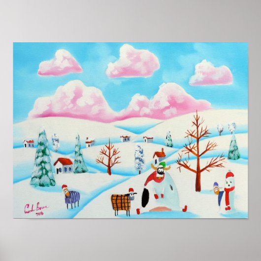 Poster Vache et mouton mignons (Devant)