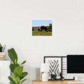 Poster Vache et veau de Mama au Texas Pasture (Bureau à domicile)