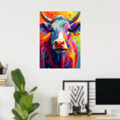 Poster Vache fière, l'épitome de la fierté bovine (Bureau à domicile)