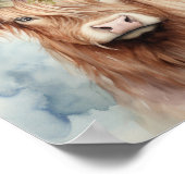 Poster Vache Florale Highland (Coin)