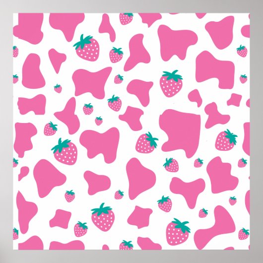 Poster Vache fraise (Devant)