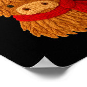 Poster Vache Highland au Crochet Noël Hiver Féminin Enfan (Coin)