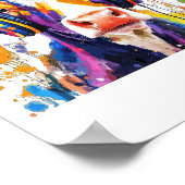 Poster Vache Highland Colorée (Coin)