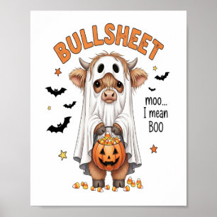 Poster Vache Highland drôle fantôme Bullsheet
