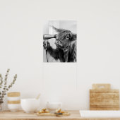 Poster Vache Highland Faire Coiffure Se préparer (Cuisine)
