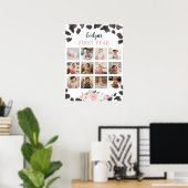 Poster Vache Imprimer Anniversaire Floral Photo Milestone (Bureau à domicile)