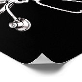 Poster Vache Imprimer Bow Et Stethoscope Infirmière Infir (Coin)