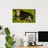 Poster Vache Lying par Vincent van Gogh (Bureau à domicile)