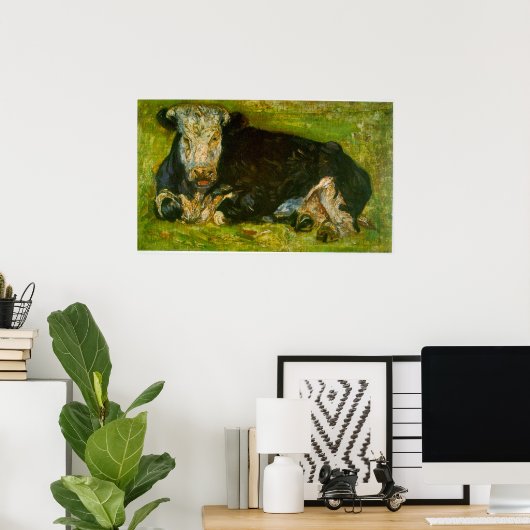 Poster Vache Lying par Vincent van Gogh (Bureau à domicile)