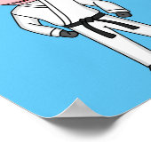 Poster Vache mignonne en combinaison kung fu (Coin)