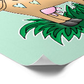 Poster Vache mignonne et papillon (Coin)