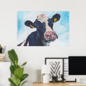 Poster Vache no 01. 0254 Vache friésienne irlandaise (Bureau à domicile)