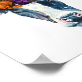 Poster Vache noir blanc Halloween sorcière (Coin)