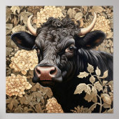 Poster Vache noire du jardin (Devant)