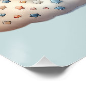 Poster Vache Patchwork Mignonne au-Dessus de la Lune avec (Coin)