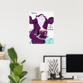 Poster Vache pourpre Contemplant Peut-Être Le Vol (Bureau à domicile)