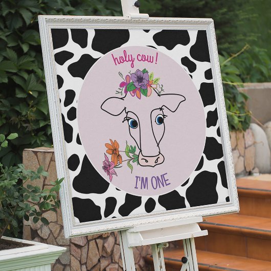 Poster Vache sacrée, j'ai un an