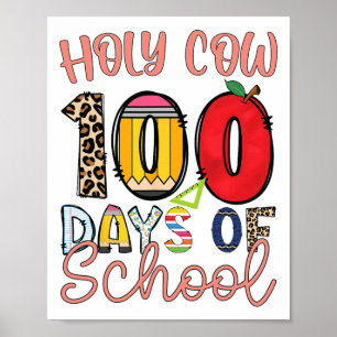 Poster Vache Sainte 100 Jours D'Enseignants Étudiants Enf