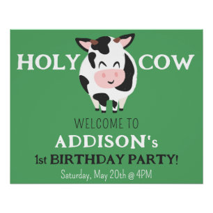 Poster Vache Sainte Bienvenue à la Ferme de Fête d'Annive