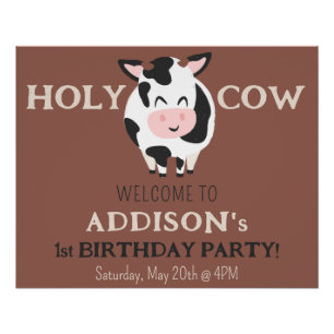 Poster Vache Sainte Bienvenue à la Ferme de Fête d'Annive