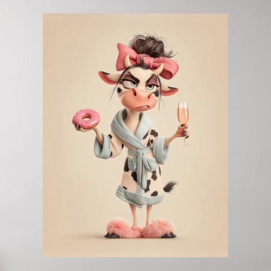 Poster Vache Sassy en mode Spa (Devant)