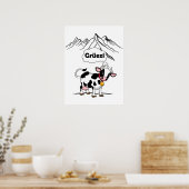 Poster Vache suisse - Grüezi - Suisse Voyage (Cuisine)